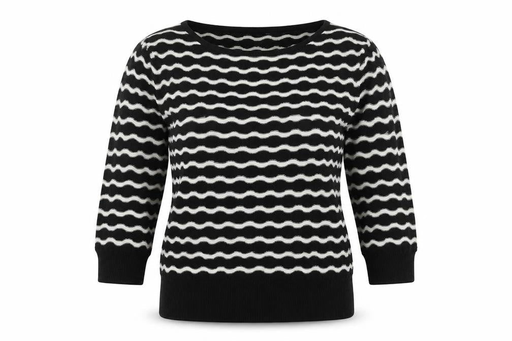 Oasis Womens Black Striped Pullover Jumper - M