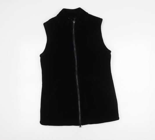 Alexara Women's Black Waistcoat Sleeveless Regular Fit