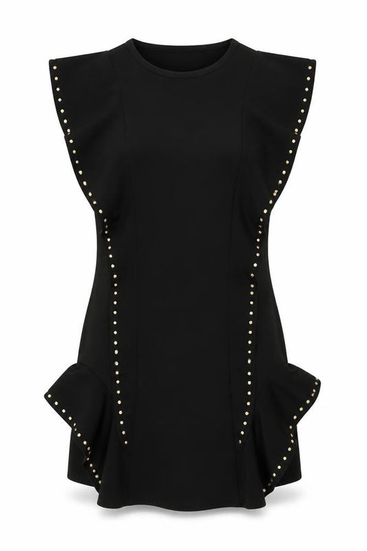 River Island Women's Black Studded Dress Size 8