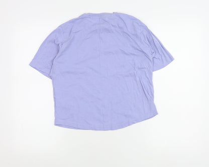 Back view of ELLE girls’ purple t-shirt 14-15 years with logo accents