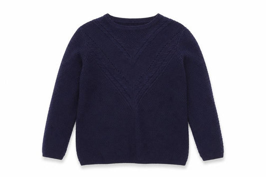 Damart Women's Blue Cable-Knit Cotton Jumper, Size 10