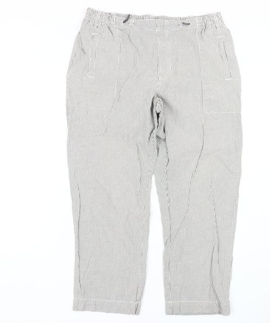Cotton Traders Grey Striped Trousers L Casual, Unisex