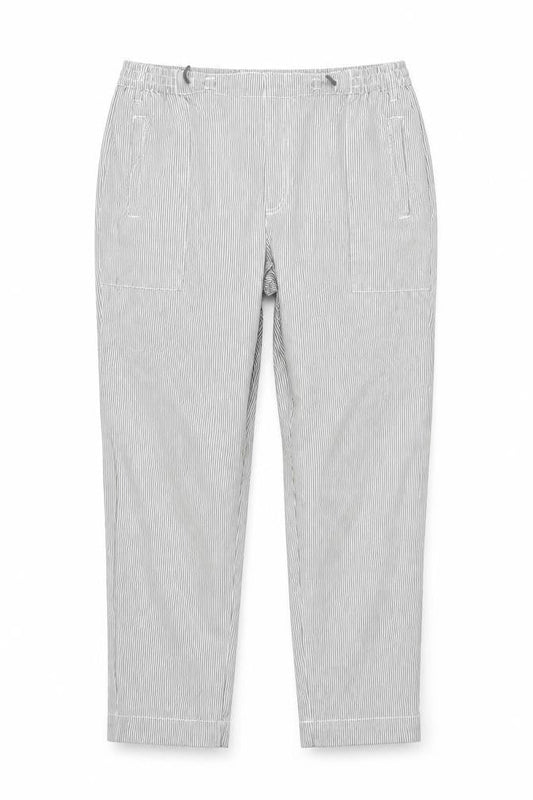 Cotton Traders Grey Striped Trousers L Casual, Unisex