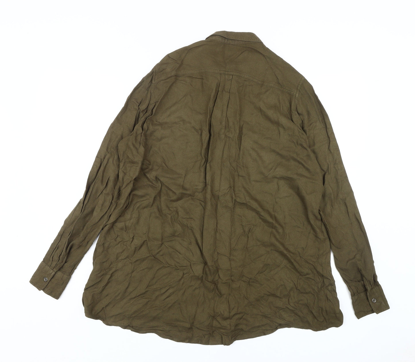 Label Lab Women's Green Button-Up Shirt - Size 12