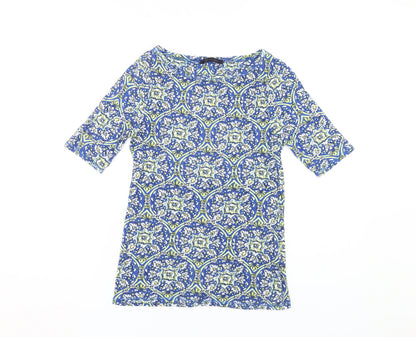 Marks & Spencer Women's Blue Geometric T-Shirt 10