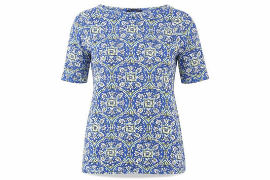 Marks and Spencer Women's Blue Geometric T-Shirt 10