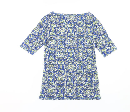 Marks & Spencer Women's Blue Geometric T-Shirt 10