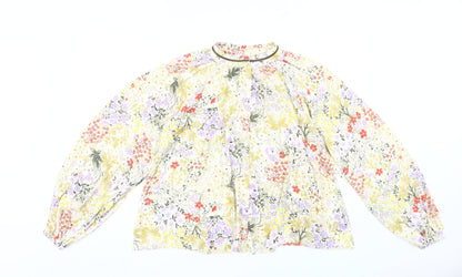 Marks & Spencer Women's Floral Blouse Size 8 Crew Neck