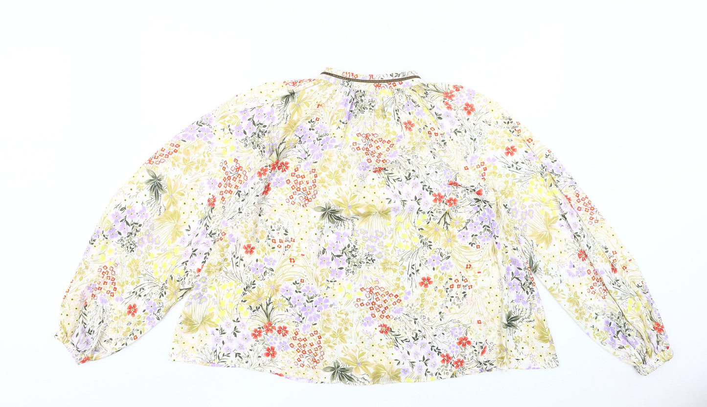 Marks and Spencer Women's Floral Blouse Size 8 Crew Neck