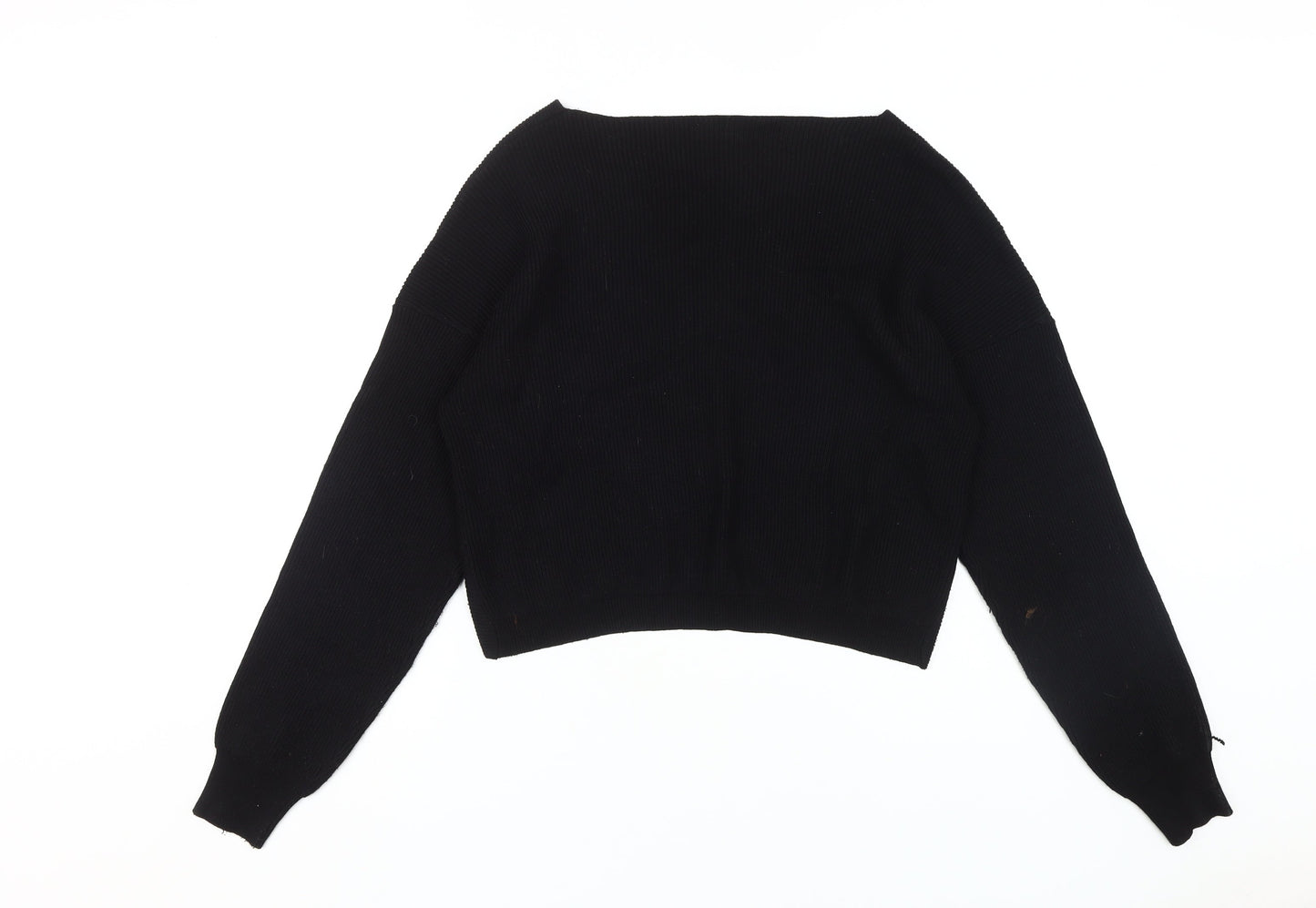 Zara Women's Black Wrap Jumper, L, V-Neck Knit
