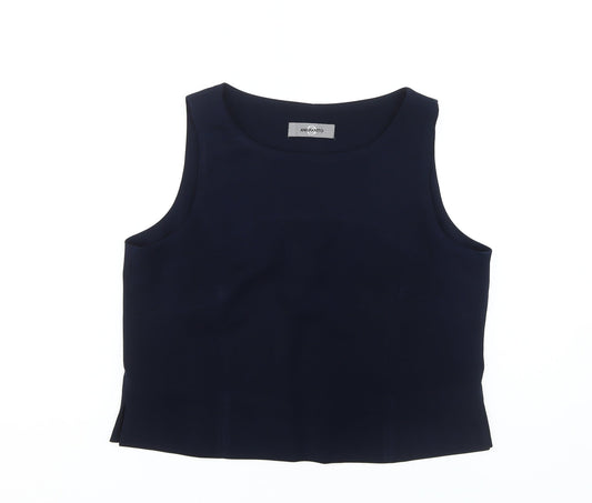 AMARANTO Women's Blue Tank, Size 14, Zip Closure