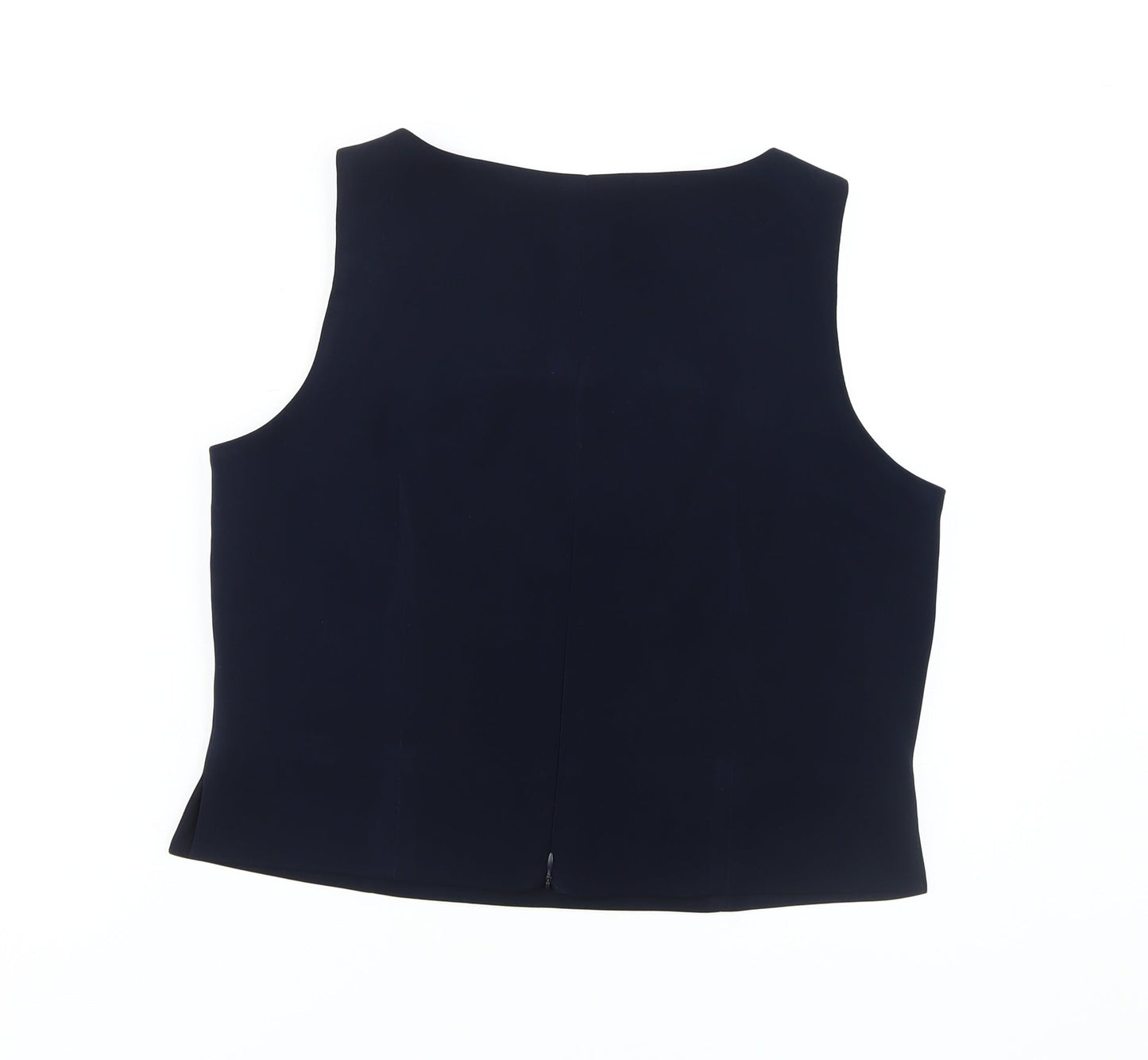 AMARANTO Women's Blue Tank, Size 14, Zip Closure