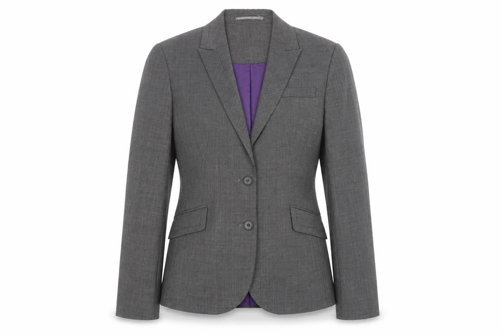 Brook Taverner Women's Grey Blazer, Size 8, Business Jacket