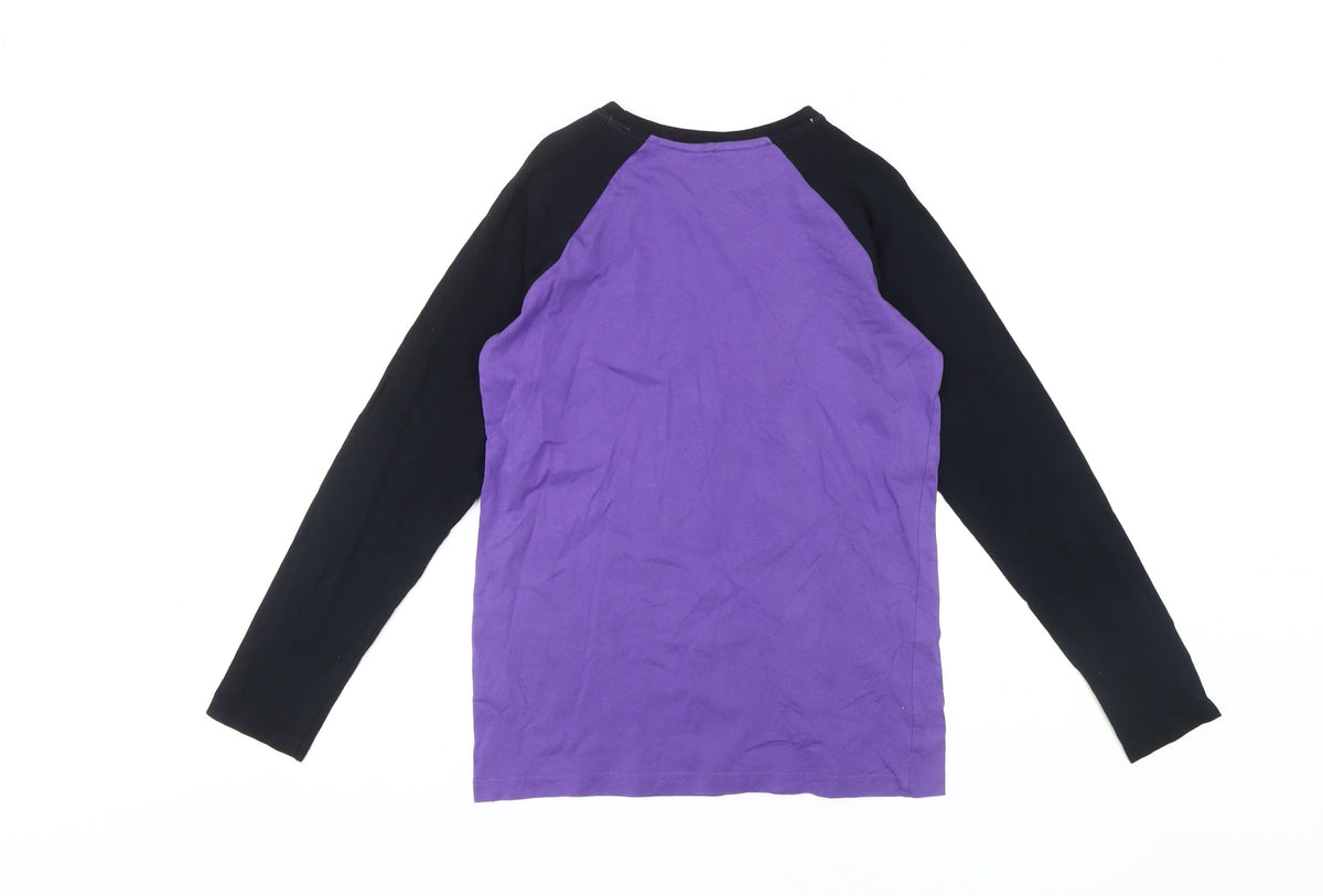 Back view of Xbox boys’ purple graphic long sleeve t-shirt 12-13 years