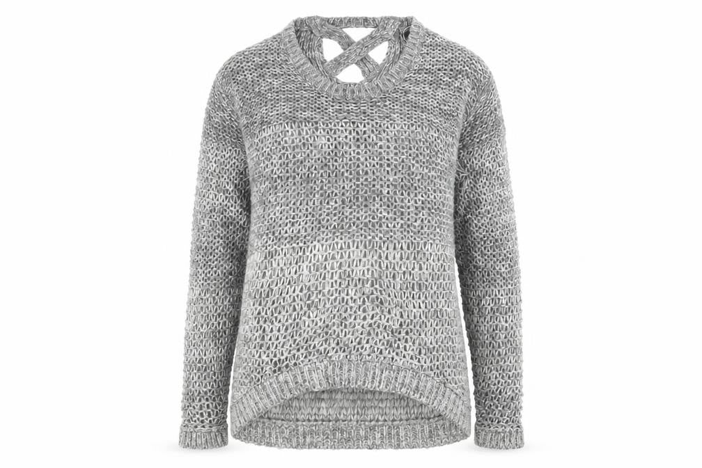 Dorothy Perkins Women's Grey Open-Knit Pullover Jumper Size 12