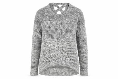 Dorothy Perkins Women's Grey Open-Knit Pullover Jumper Size 12