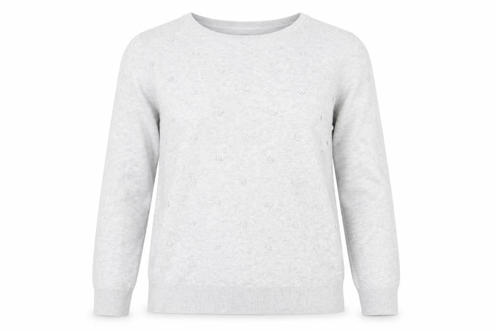 Maine Women's Grey Cotton Pullover Jumper Size 14