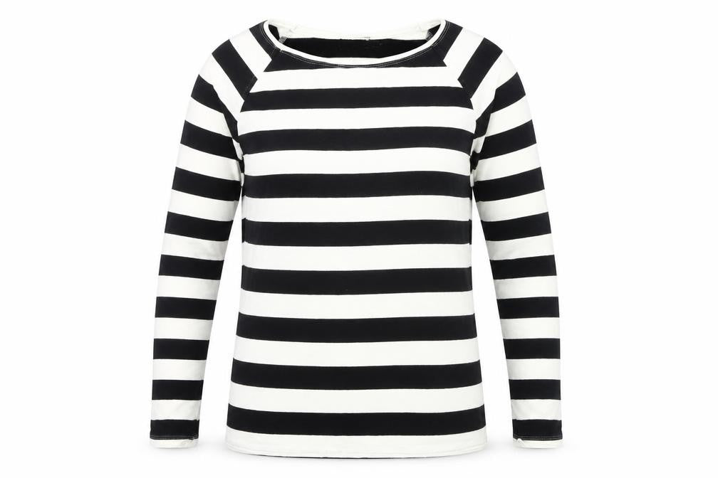 Street One Women's Black Striped Jersey Top Size 10