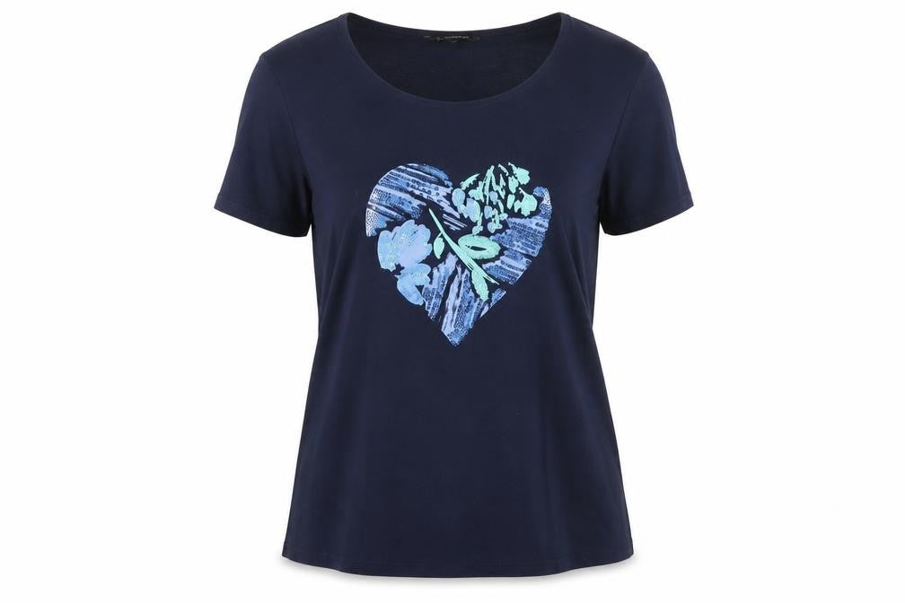 Bonmarché Women's Blue Embroidered T-Shirt Size 12
