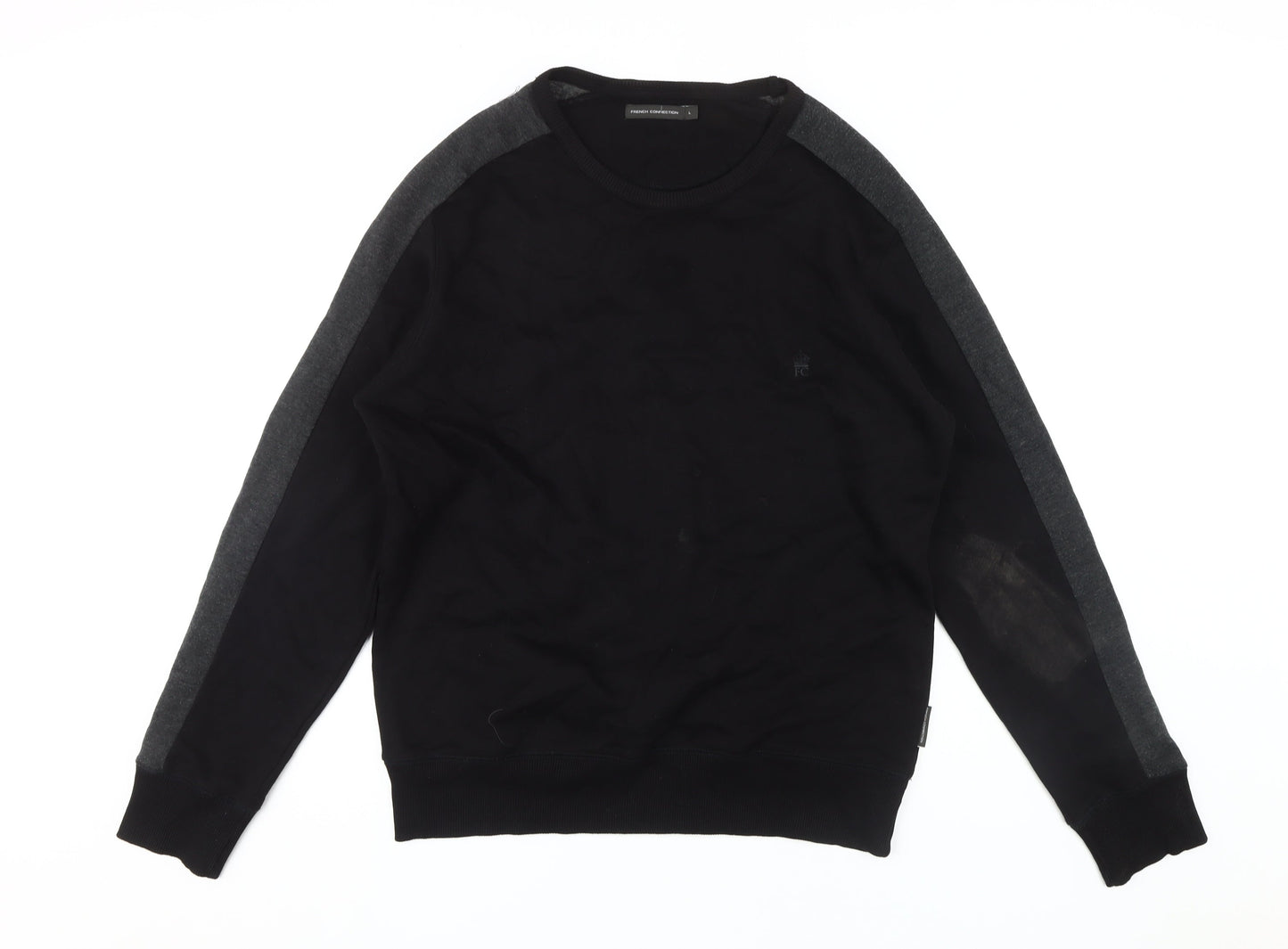 French Connection Men's Black Sweatshirt L Pullover