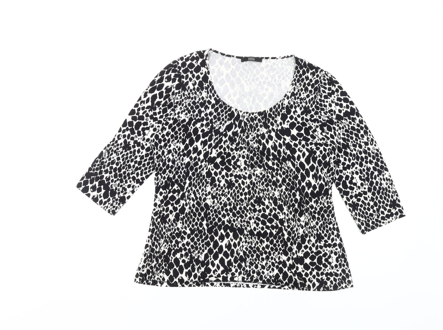 Marks & Spencer Women's Black Animal Print T-Shirt, Size 14