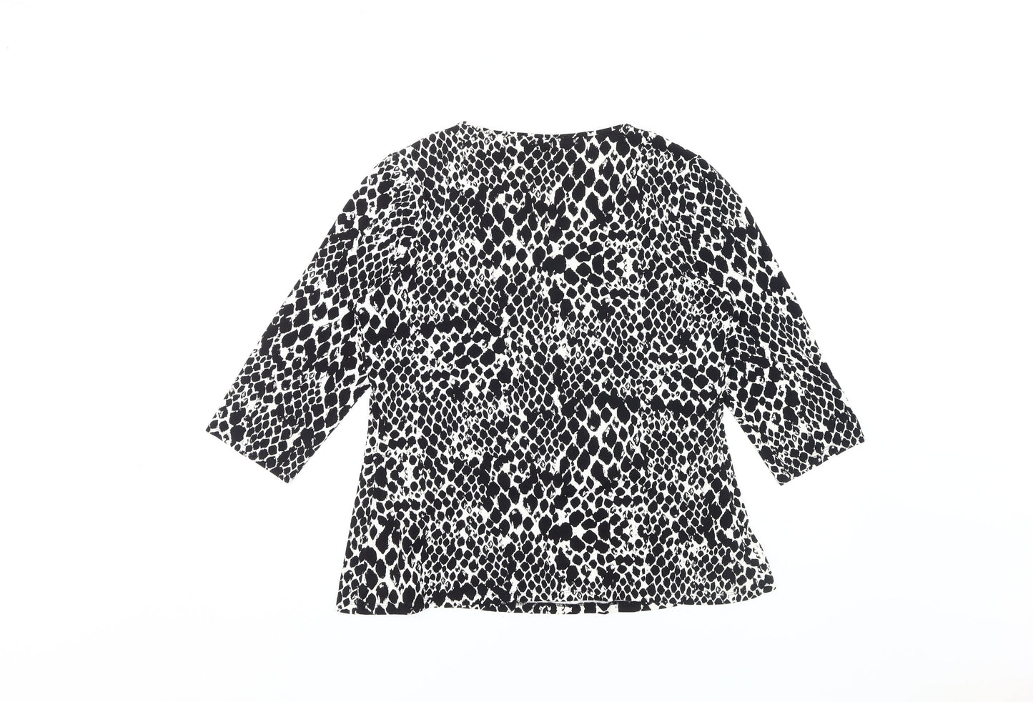 Marks & Spencer Women's Black Animal Print T-Shirt, Size 14