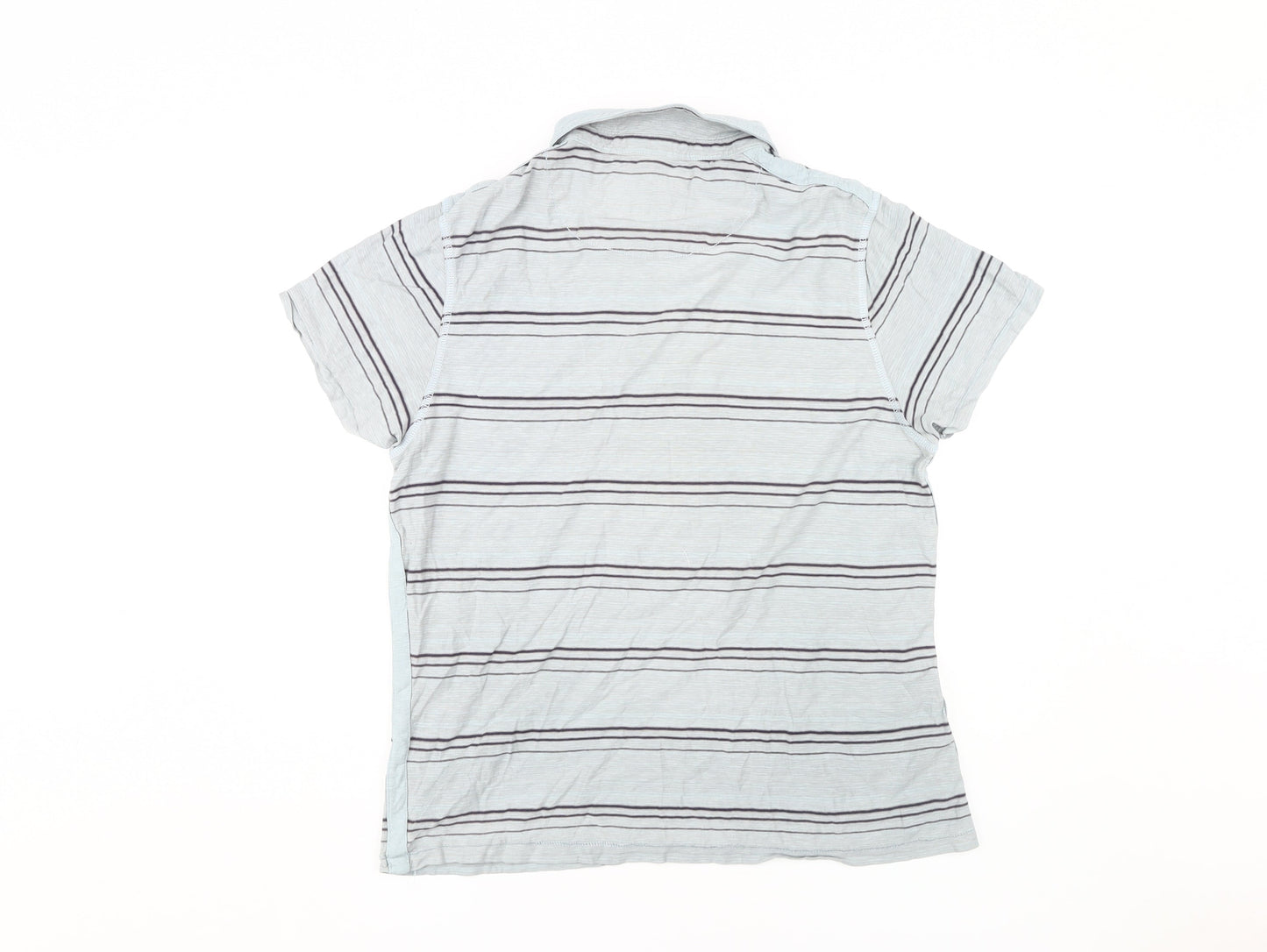 Rocha John Rocha Men's Grey Striped Polo Shirt M