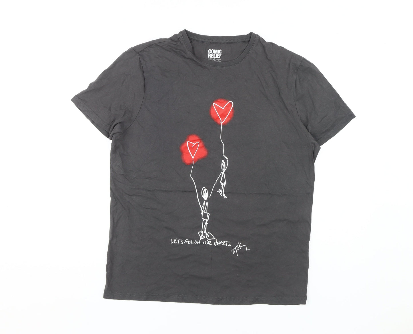 Comic Relief Unisex T-Shirt, Black, S, 100% Cotton