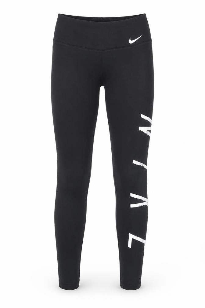 Nike Women's Black Ankle Leggings, Size S, Logo Pattern