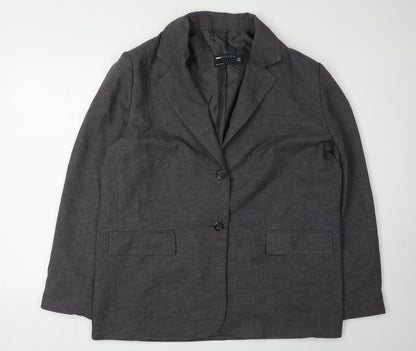 Additional front view of ASOS Design Women's Grey Suit Jacket, size 16, Lined, New