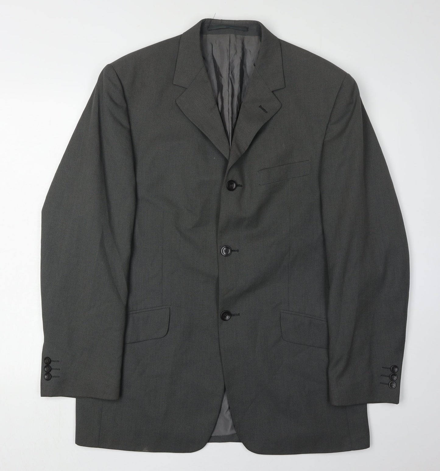 Remus Uomo Men’s Grey Blazer 40R Three-Button