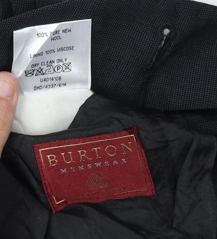 Burton Menswear Black Blazer, Men, Size 44S
