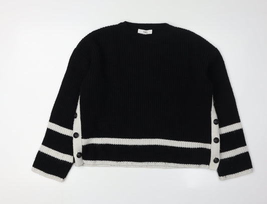 Marks and Spencer Women's Black Striped Jumper, Size S