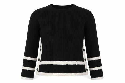 Marks & Spencer Women's Black Striped Jumper, Size S