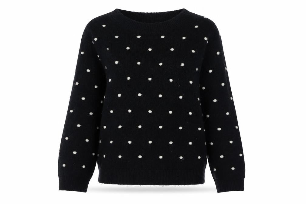 Mauvette Women's Black Polka Dot Pullover Jumper Size 10