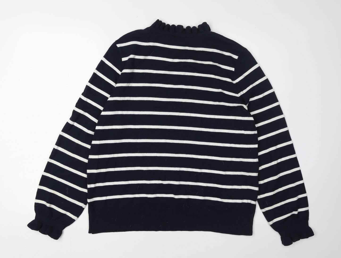 M&Co Women’s Blue Striped Pullover Jumper Size 16