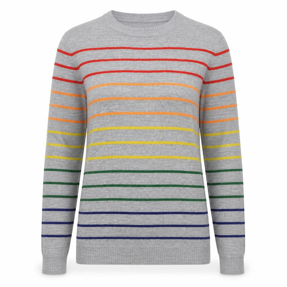 Koton Women's Multicoloured Striped Pullover Jumper S