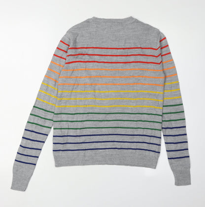 Koton Women's Multicoloured Striped Pullover Jumper S