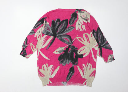 Next Women's Pink Floral Pullover Jumper UK 12
