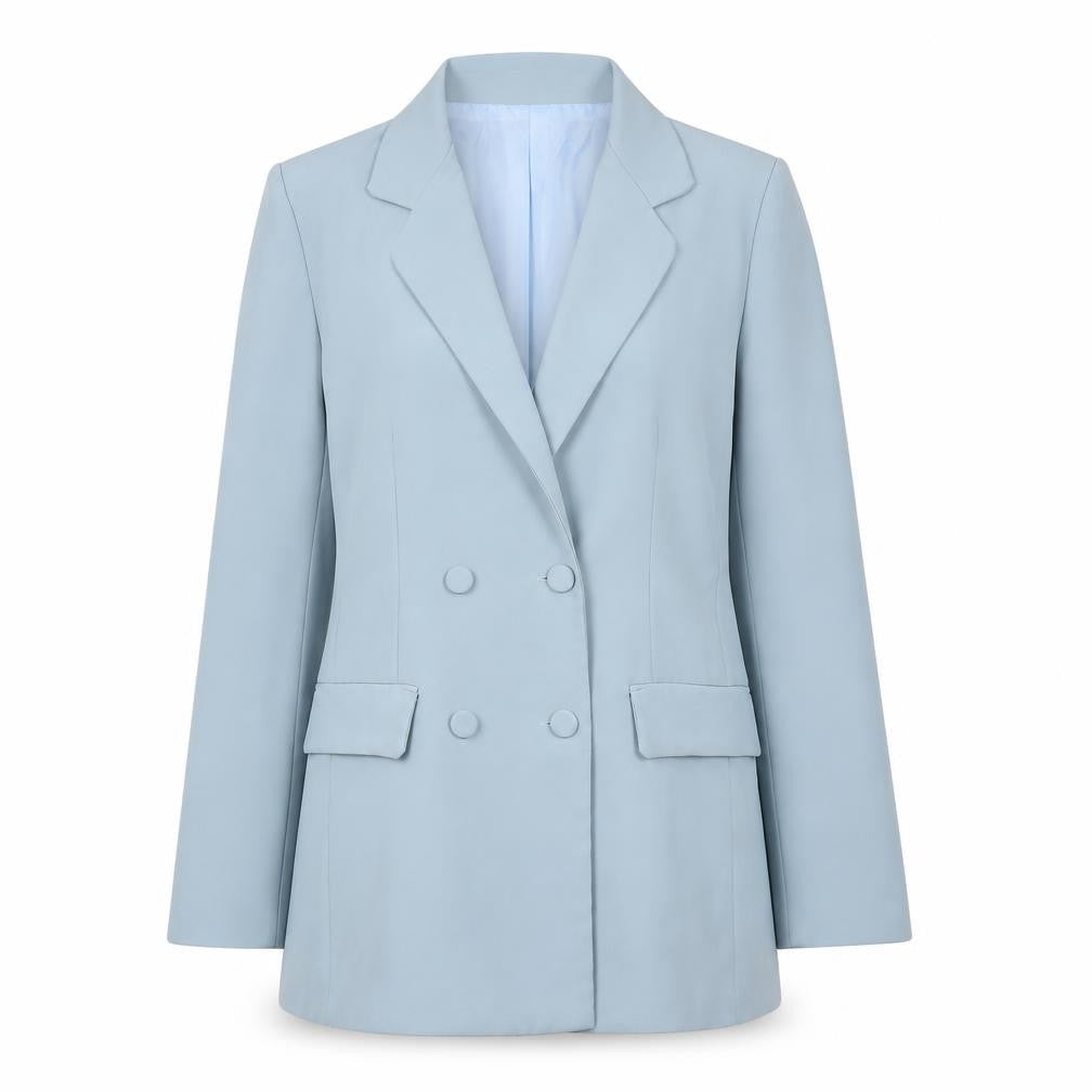Boohoo Women's Blue Blazer UK 12 Double Breasted