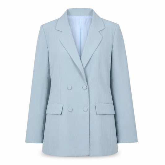 Boohoo Women's Blue Blazer UK 12 Double Breasted