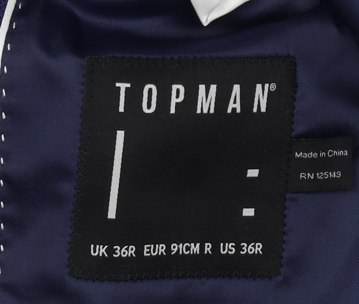 Topman Men's Blue Blazer, Size 36, Notch Lapel