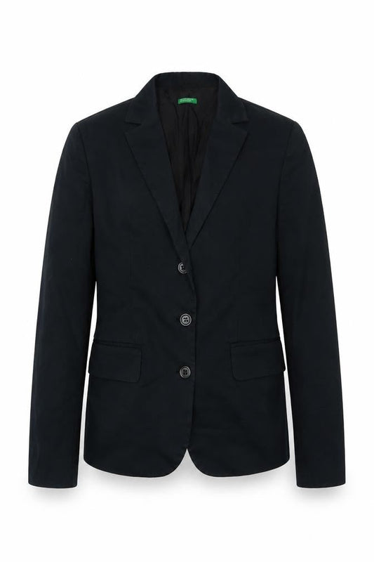 Front view of United Colors of Benetton boys’ black slim fit jacket