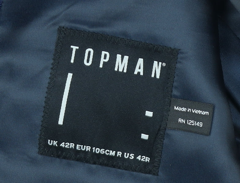 Topman Men's Blue Regular Fit Blazer 42R