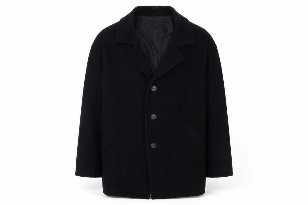 Stone River Men's Black Wool Overcoat XL