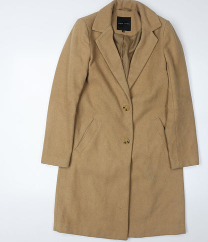 New Look Women's Beige Overcoat Size 6