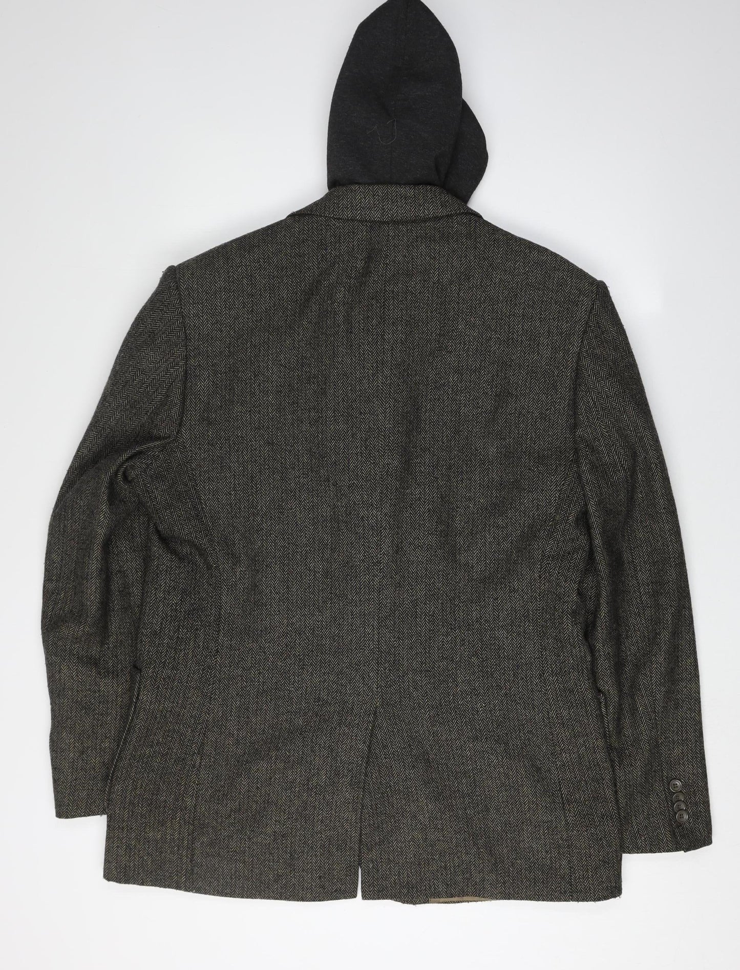 Daniel Christian Men's Grey XL Herringbone Blazer Jacket