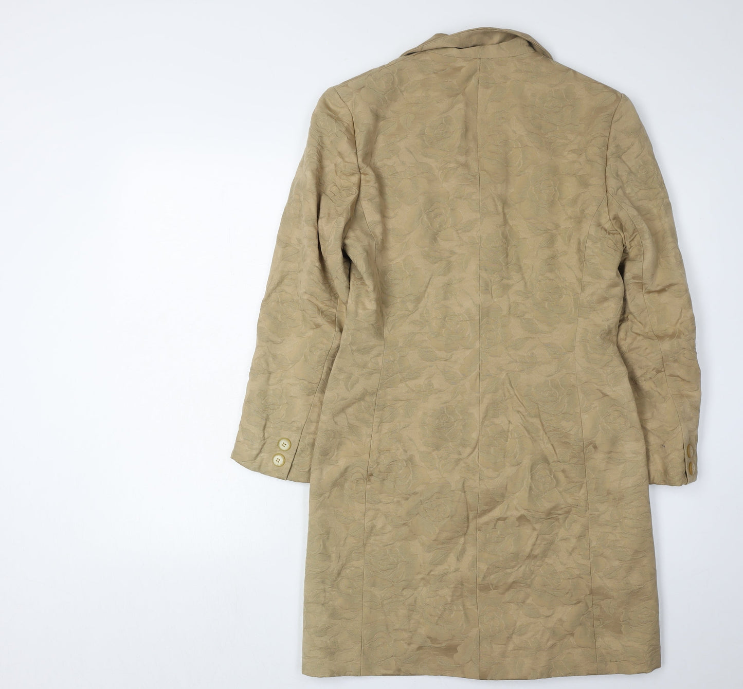 Gina Beige Floral Women's Overcoat Size 10
