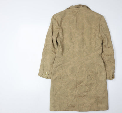 Gina Beige Floral Women's Overcoat Size 10