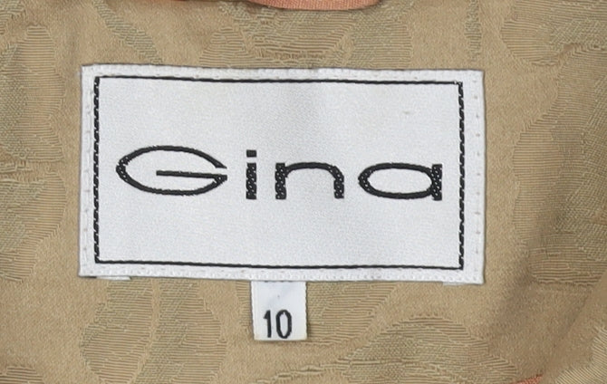 Gina Beige Floral Women's Overcoat Size 10